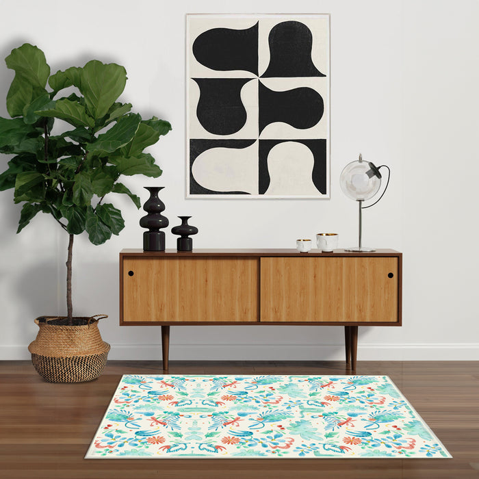 Airgugu Earth Garden Colliding Red Green Plant Rug