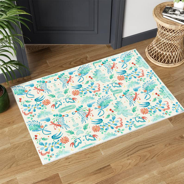 Airgugu Earth Garden Colliding Red Green Plant Rug