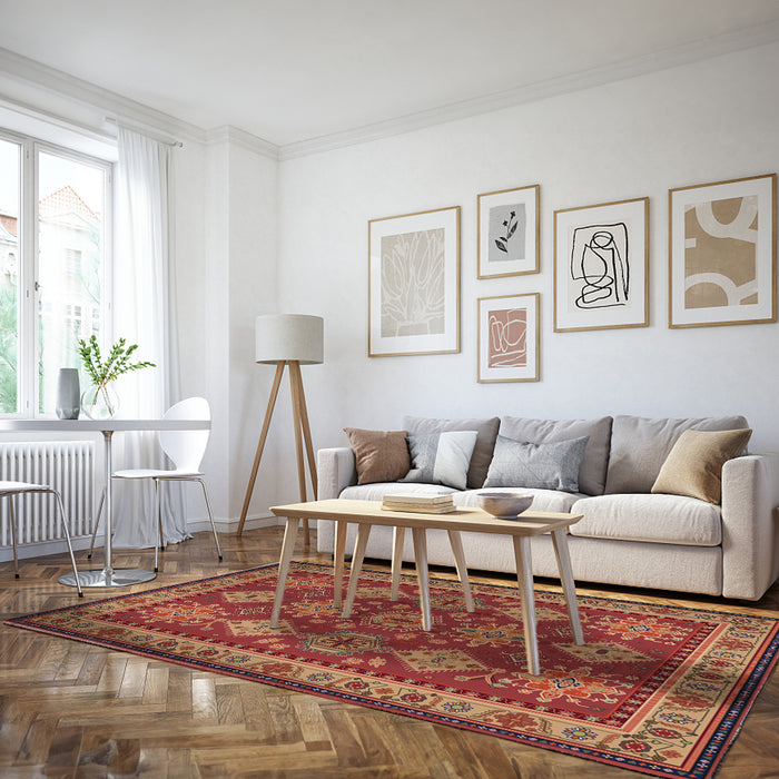 Airgugu Heritage Classique Burgundy Medallion Retro Rug