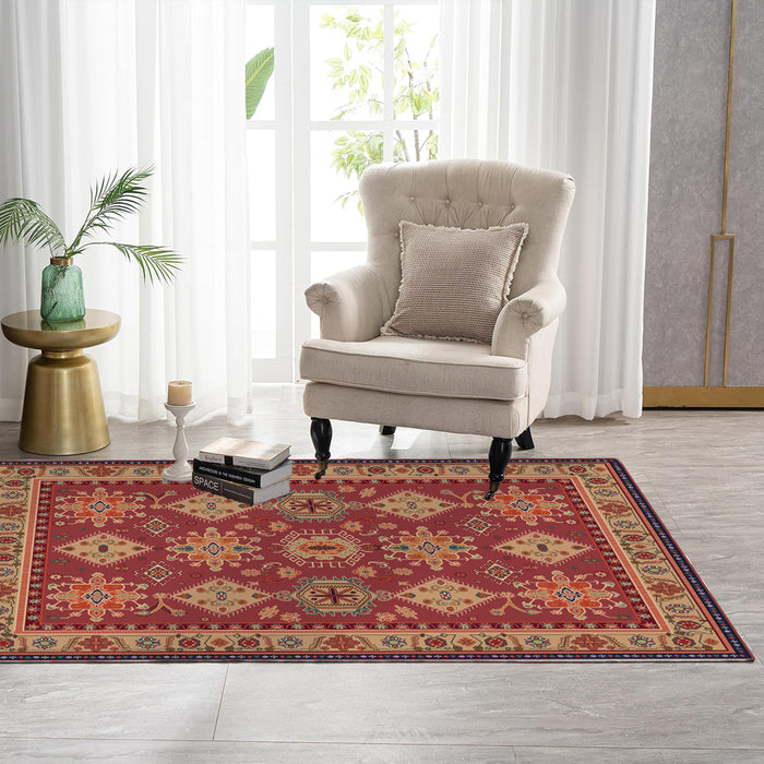 Airgugu Heritage Classique Burgundy Medallion Retro Rug