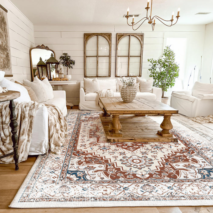 Airgugu Heritage Classique White Brown Art Print Rug