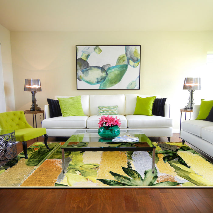 Airgugu Earth Garden Pastoral Chartreuse Rug