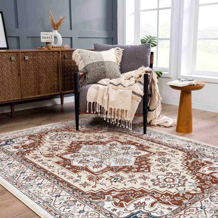 Airgugu Heritage Classique White Brown Art Print Rug