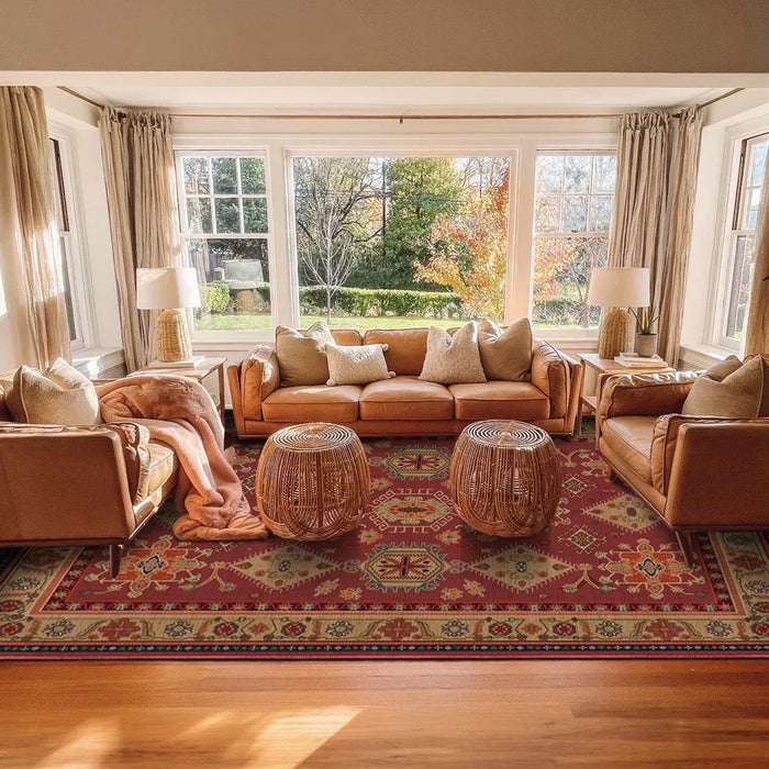 Airgugu Heritage Classique Burgundy Medallion Retro Rug