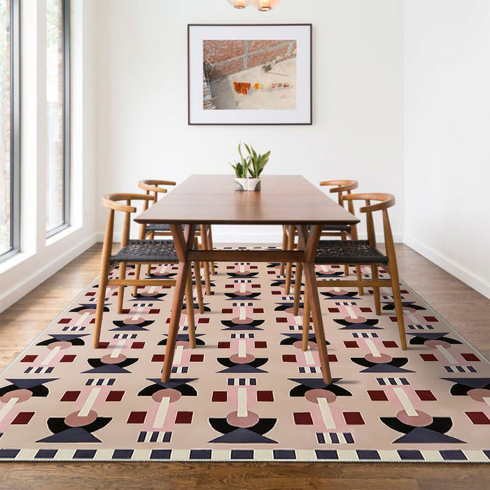 Airgugu Modern Minimalist Pink Geometric Rug