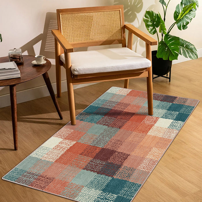 Airgugu Earth Garden Gradient Color Grid Rug