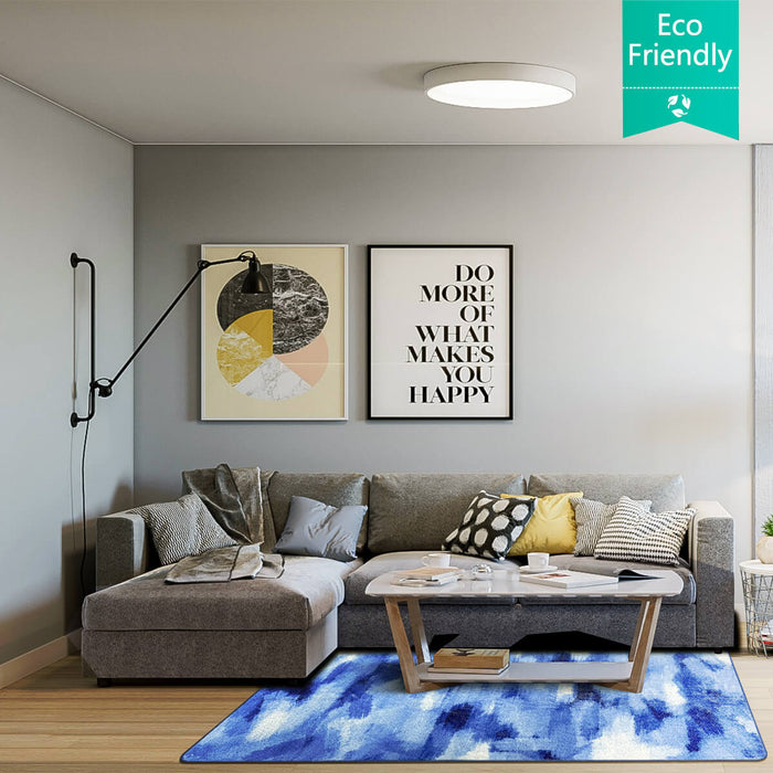 Airgugu Modern Minimalist Blue & White Ink Rug