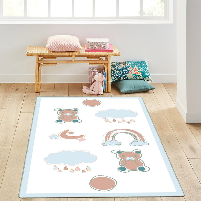 Airgugu KidSpace Delight White Brown Bear Rug