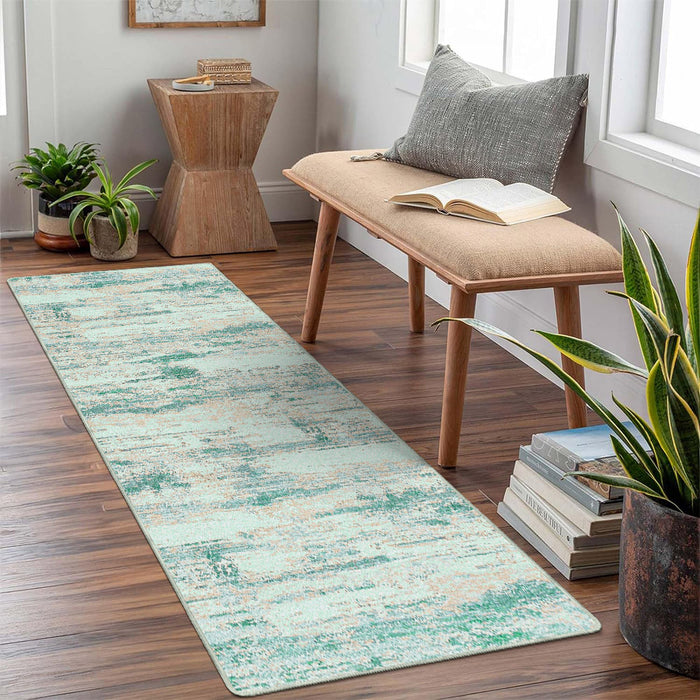 Airgugu Earth Garden Irregular Green Striped Rug