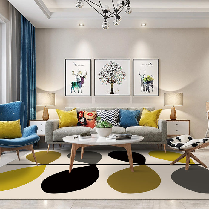 Airgugu Modern Minimalist Plant Leaves Beige Rug