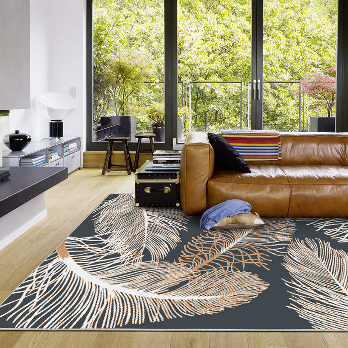 Airgugu Modern Minimalist Clear Feather Grey Rug