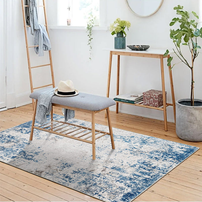 Airgugu Modern Minimalist Blue Peggy Washable Abstract Rug