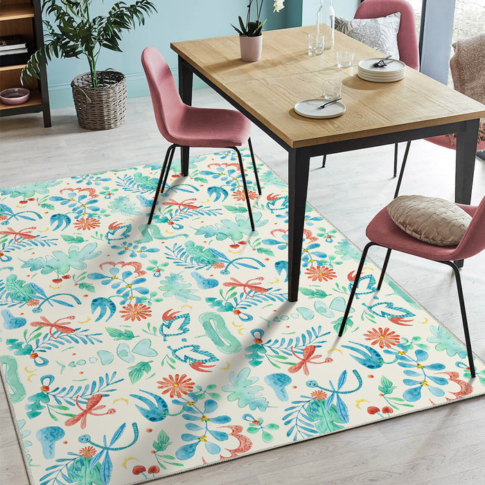 Airgugu Earth Garden Colliding Red Green Plant Rug