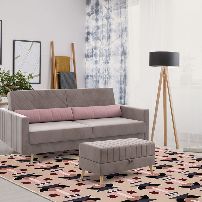 Airgugu Modern Minimalist Pink Geometric Rug