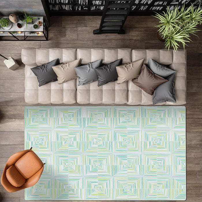 Airgugu Earth Garden Prismatic Square Mosaic Rug