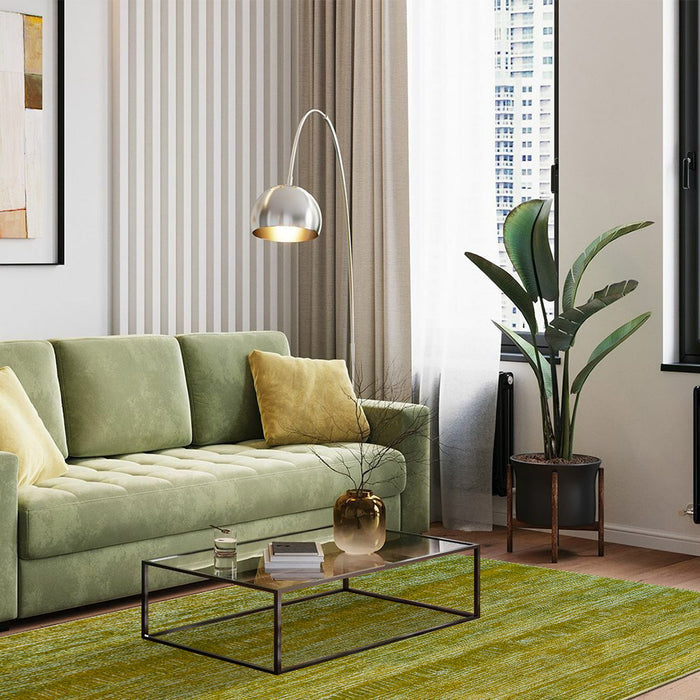 Airgugu Earth Garden Green Distressed Striped Rug