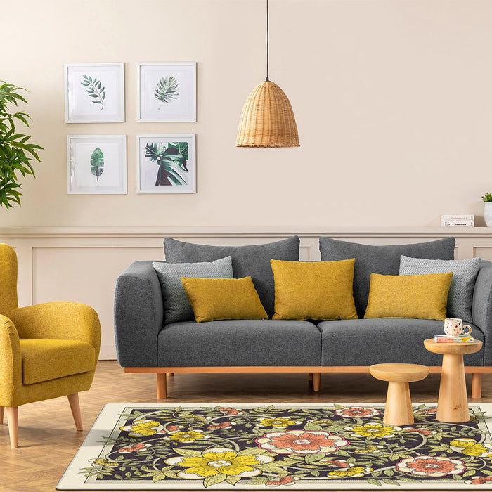 Airgugu Earth Garden Lush Chartreuse Flower Rug