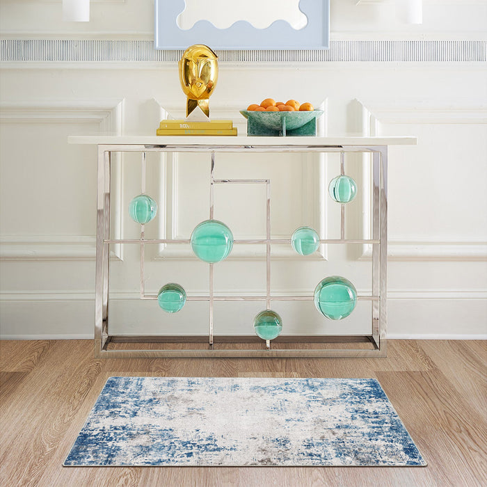 Airgugu Modern Minimalist Blue Peggy Washable Abstract Rug