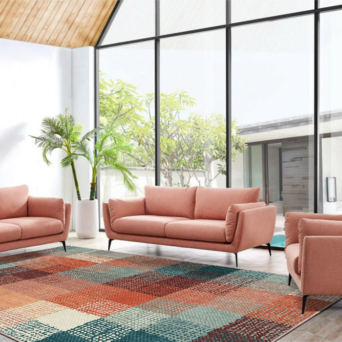 Airgugu Earth Garden Gradient Color Grid Rug