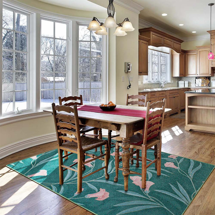 Airgugu Earth Garden Serene Pink Flower Rug
