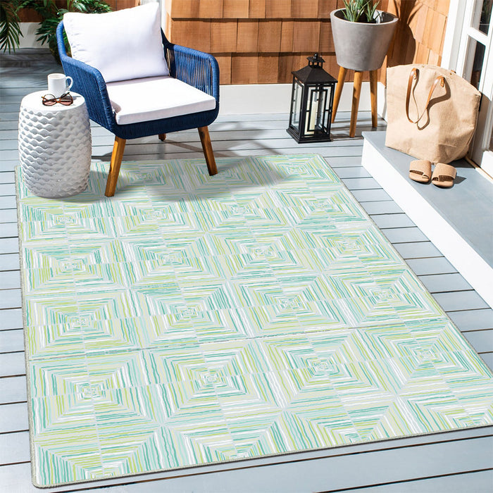 Airgugu Earth Garden Prismatic Square Mosaic Rug