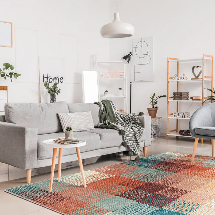 Airgugu Earth Garden Gradient Color Grid Rug