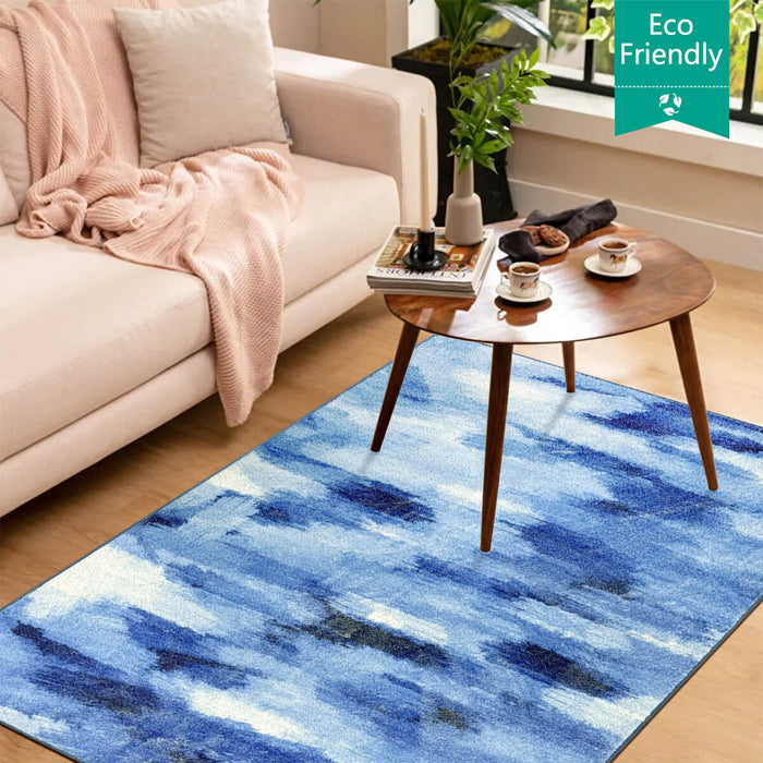 Airgugu Modern Minimalist Blue & White Ink Rug