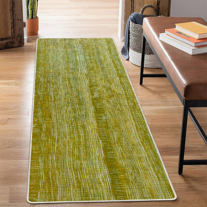 Airgugu Earth Garden Green Distressed Striped Rug