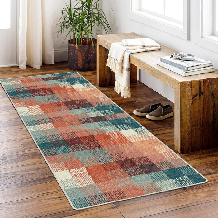 Airgugu Earth Garden Gradient Color Grid Rug
