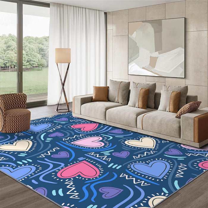 Airgugu KidSpace Delight Blue Love Pattern Rug