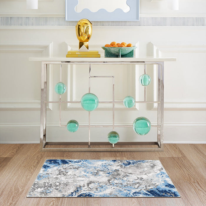 Airgugu Modern Minimalist Blue Peggy Washable Abstract Rug