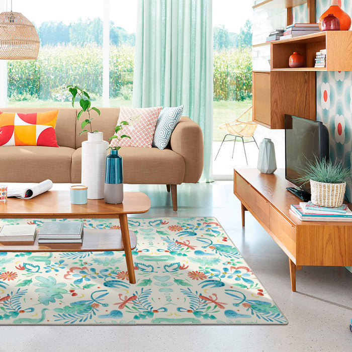 Airgugu Earth Garden Colliding Red Green Plant Rug