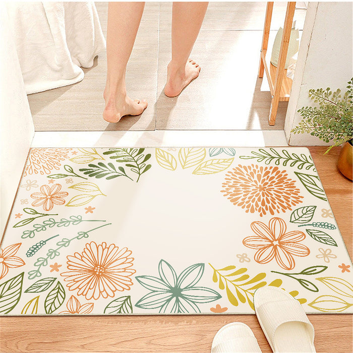 Airgugu KidSpace Delight Beige Vibrant Botanical Print Rug