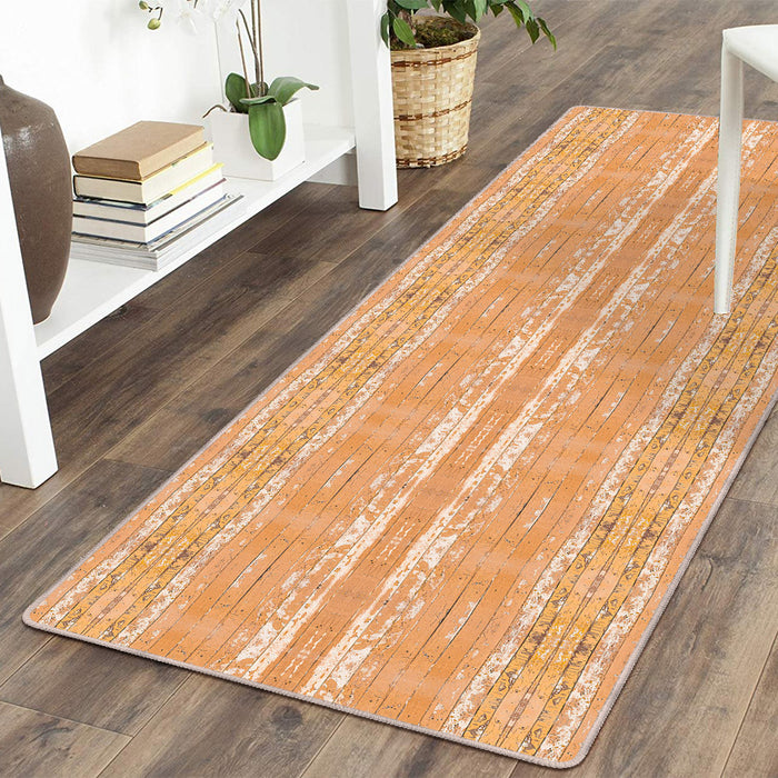 Airgugu Modern Minimalist Orange Wood Grain Rug