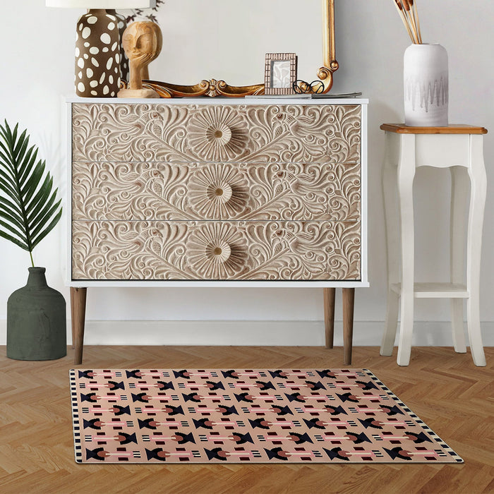 Airgugu Modern Minimalist Pink Geometric Rug