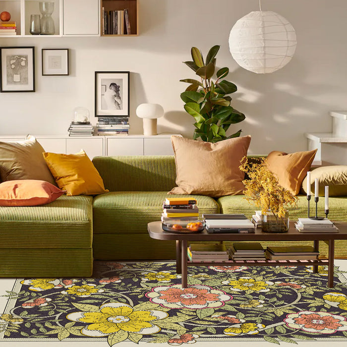 Airgugu Earth Garden Lush Chartreuse Flower Rug