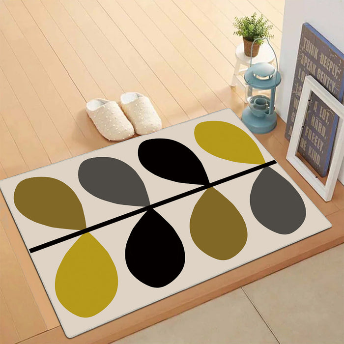 Airgugu Modern Minimalist Plant Leaves Beige Rug