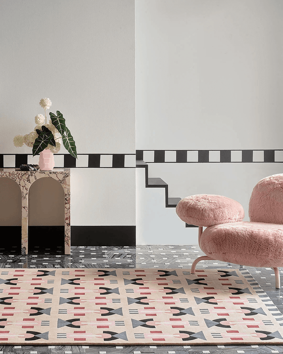 Airgugu Modern Minimalist Pink Geometric Rug