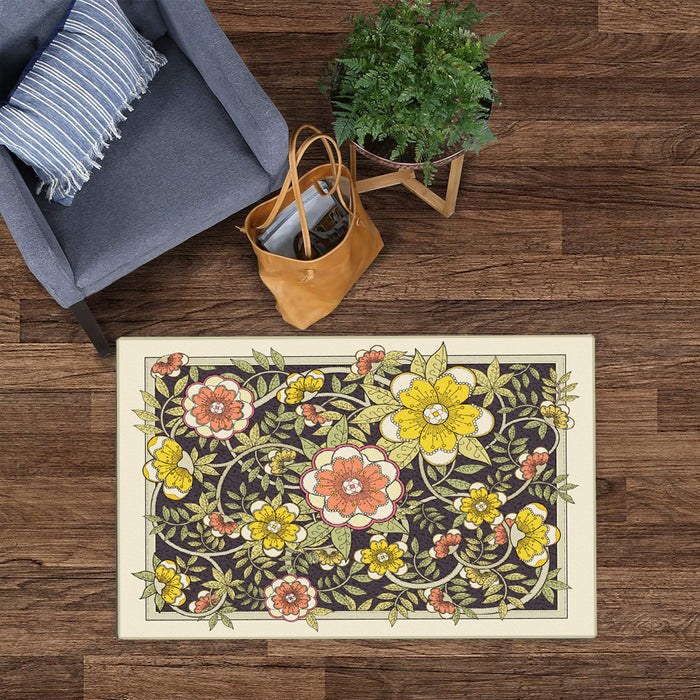 Airgugu Earth Garden Lush Chartreuse Flower Rug