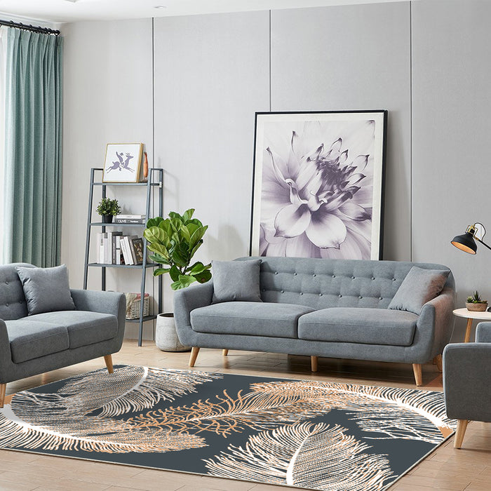 Airgugu Modern Minimalist Clear Feather Grey Rug