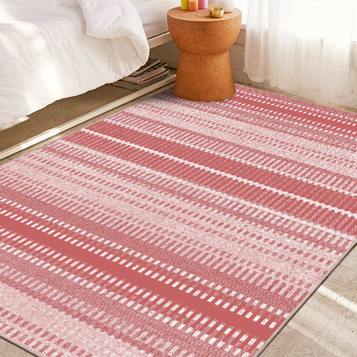 Airgugu Modern Minimalist Pink Striped Layers Rug