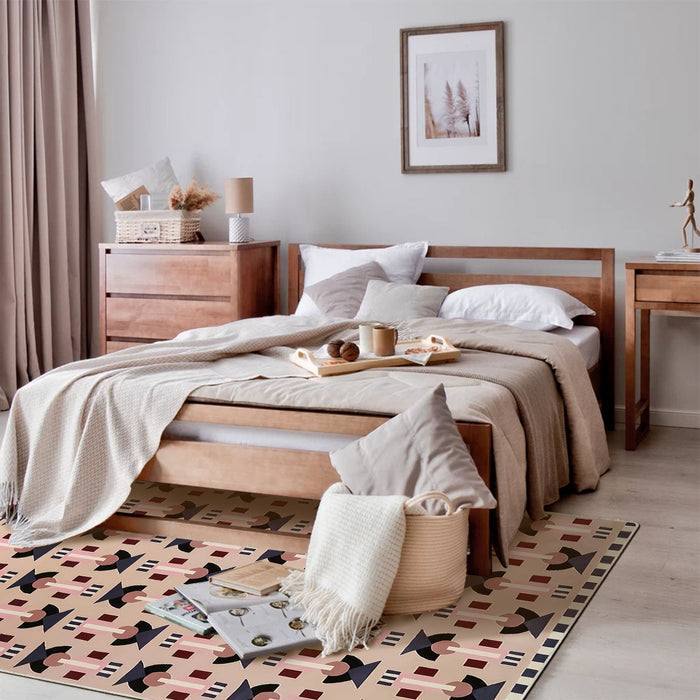 Airgugu Modern Minimalist Pink Geometric Rug