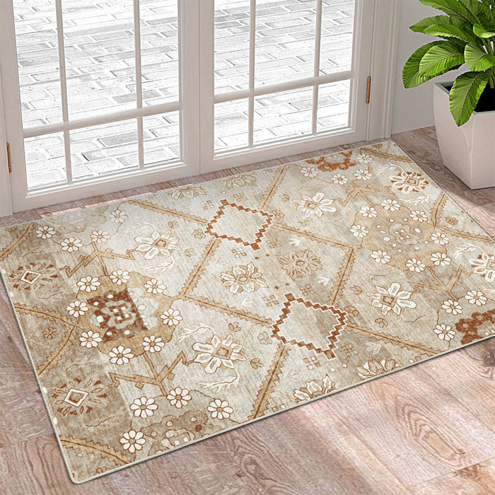 Airgugu Modern Minimalist Distressed Floral Print Rug