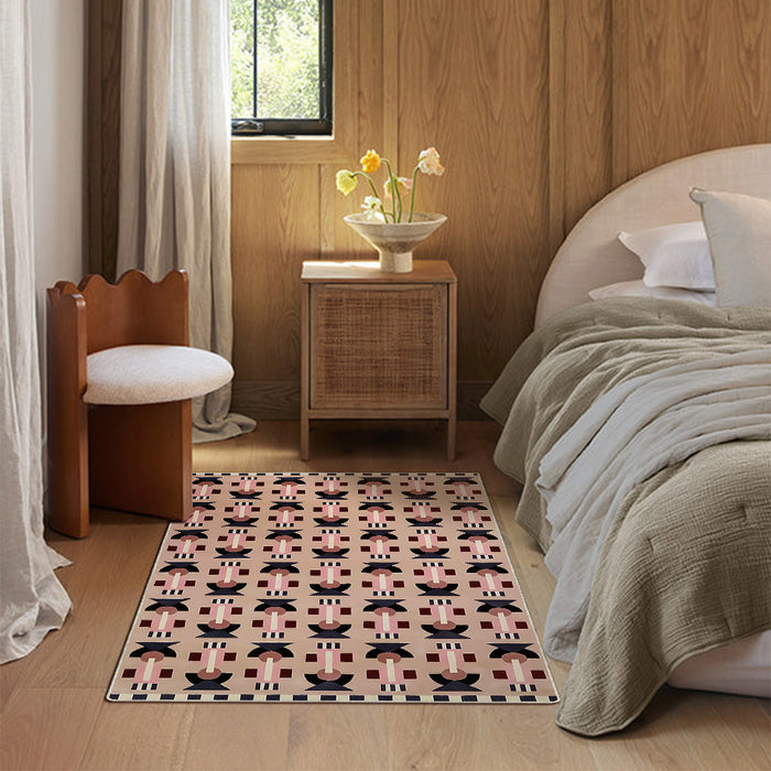 Airgugu Modern Minimalist Pink Geometric Rug
