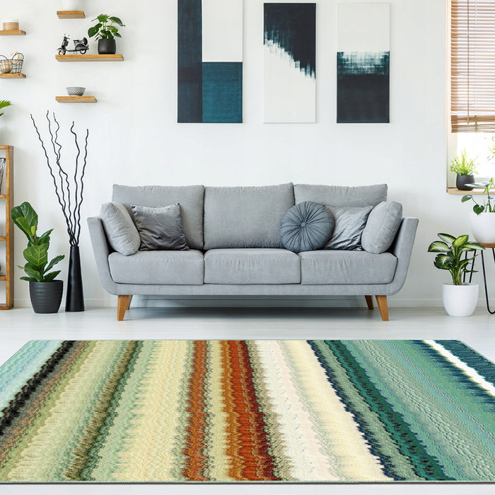 Airgugu Earth Garden Abstract Color Gradient Striped Rug