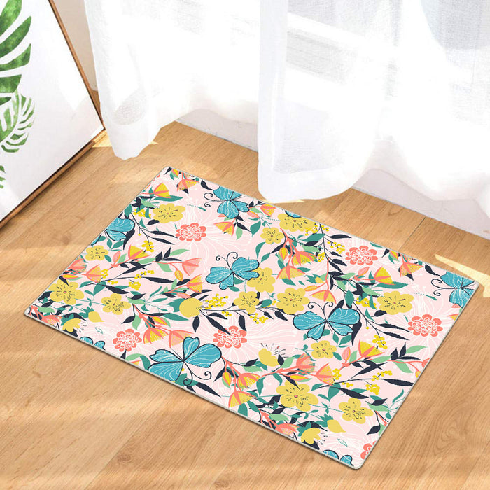 Airgugu Modern Minimalist Vibrant Floral And Butterfly Rug