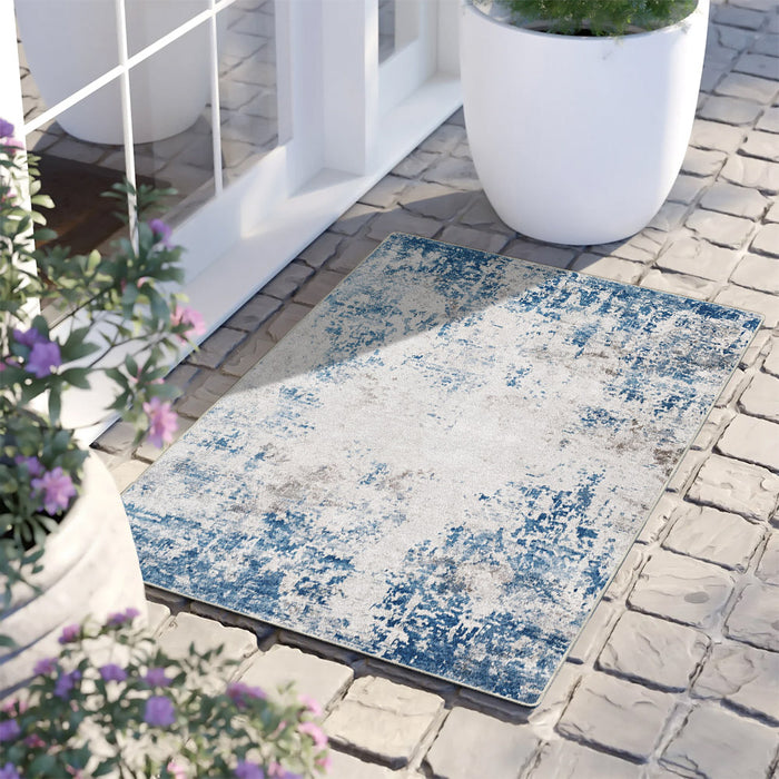 Airgugu Modern Minimalist Blue Peggy Washable Abstract Rug