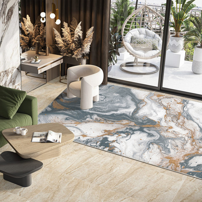Airgugu Modern Minimalist Abstract Marble Print Rug