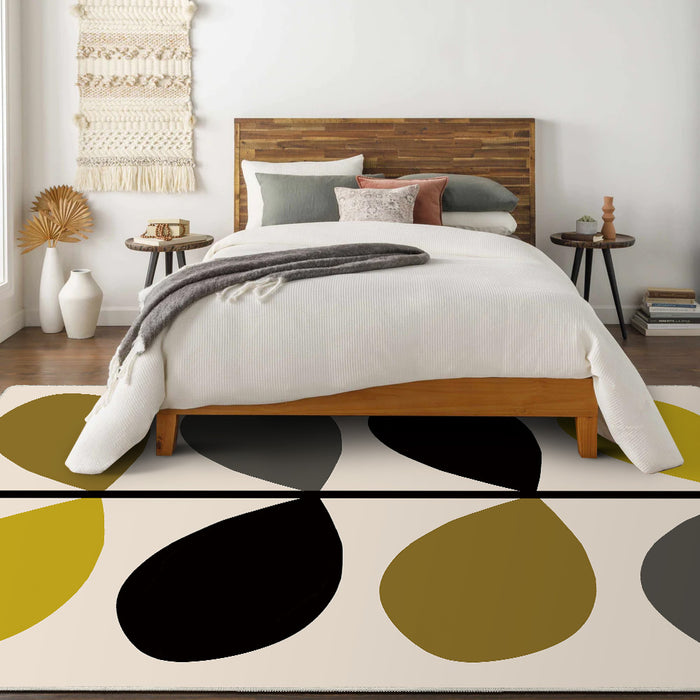 Airgugu Modern Minimalist Plant Leaves Beige Rug