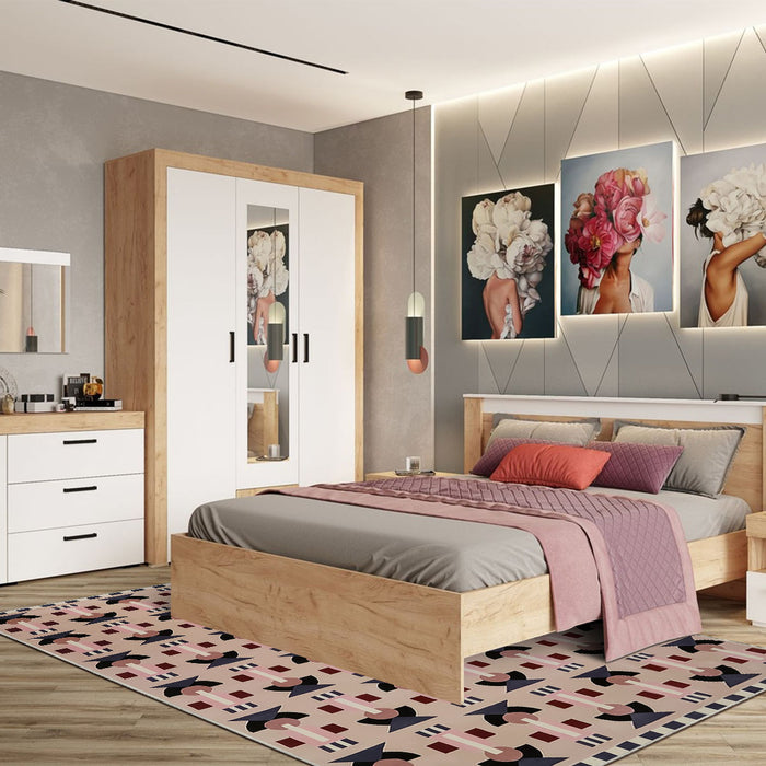 Airgugu Modern Minimalist Pink Geometric Rug